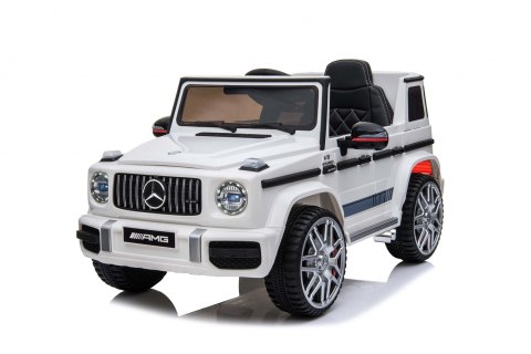 Mercedes AMG G63 dla dzieci Biały + Pilot + MP3 LED + Wolny Start + EVA + Pasy Mercedes AMG G63 dla dzieci Biały + Pilot + MP3 LED + Wolny Start + EVA + Pasy