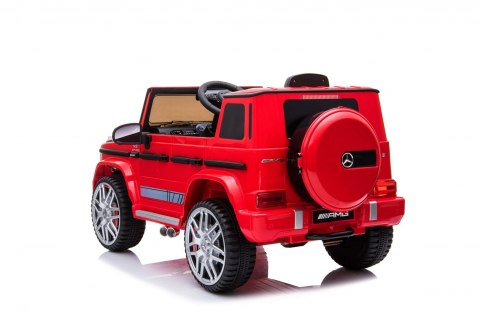 Mercedes AMG G63 dla dzieci Czerwony + Pilot + MP3 LED + Wolny Start + EVA + Pasy Mercedes AMG G63 dla dzieci Czerwony + Pilot + MP3 LED + Wolny Start + EVA + Pasy