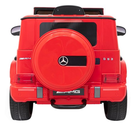 Mercedes AMG G63 dla dzieci Czerwony + Pilot + MP3 LED + Wolny Start + EVA + Pasy Mercedes AMG G63 dla dzieci Czerwony + Pilot + MP3 LED + Wolny Start + EVA + Pasy