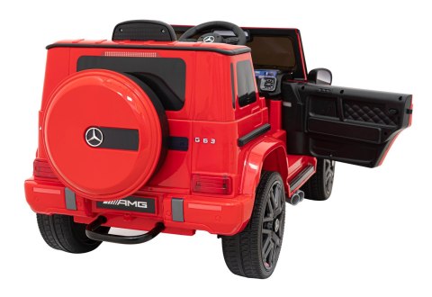 Mercedes AMG G63 dla dzieci Czerwony + Pilot + MP3 LED + Wolny Start + EVA + Pasy Mercedes AMG G63 dla dzieci Czerwony + Pilot + MP3 LED + Wolny Start + EVA + Pasy