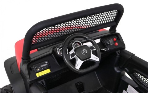 Mercedes Benz Unimog dla dzieci Czerwony + Napęd 4x4 + Pilot + Bagażnik + Wolny Start + MP3 LED Mercedes Benz Unimog dla dzieci Czerwony + Napęd 4x4 + Pilot + Bagażnik + Wolny Start + MP3 LED