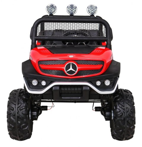 Mercedes Benz Unimog dla dzieci Terenowy Czerwony + Napęd 4x4 + Pilot + Bagażnik + Wolny Start + MP3 LED Mercedes Benz Unimog dla dzieci Terenowy Czerwony + Napęd 4x4 + Pilot + Bagażnik + Wolny Start + MP3 LED