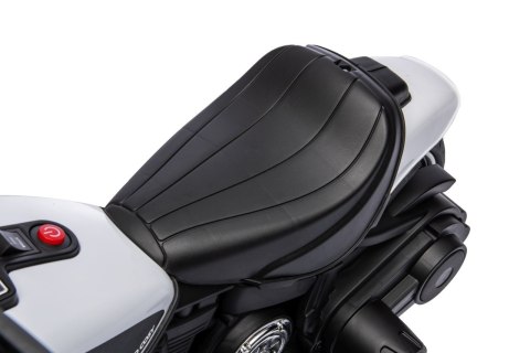Motorek Chopper FASTER na akumulator dla dzieci Biały + Radio FM + Panel audio + LED Motorek Chopper FASTER na akumulator dla dzieci Biały + Radio FM + Panel audio + LED