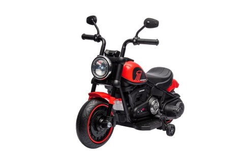 Motorek Chopper FASTER na akumulator dla dzieci Czerwony + Radio FM + Panel audio + LED Motorek Chopper FASTER na akumulator dla dzieci Czerwony + Radio FM + Panel audio + LED