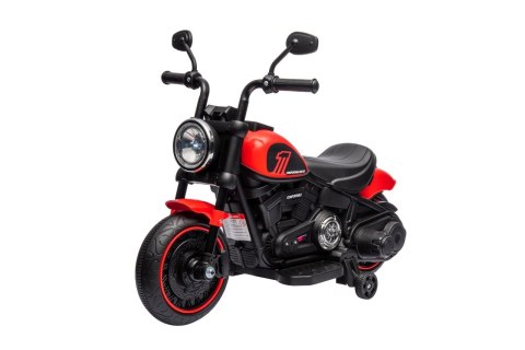 Motorek Chopper FASTER na akumulator dla dzieci Czerwony + Radio FM + Panel audio + LED Motorek Chopper FASTER na akumulator dla dzieci Czerwony + Radio FM + Panel audio + LED