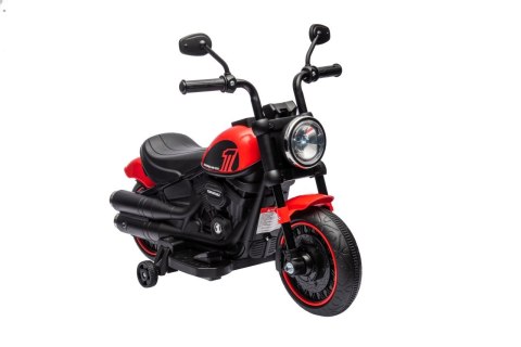 Motorek Chopper FASTER na akumulator dla dzieci Czerwony + Radio FM + Panel audio + LED Motorek Chopper FASTER na akumulator dla dzieci Czerwony + Radio FM + Panel audio + LED