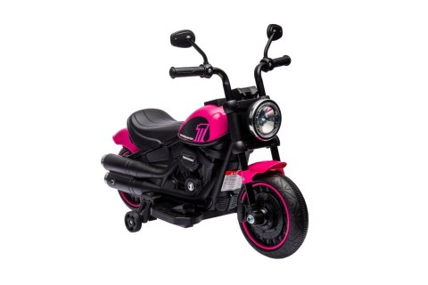 Motorek Chopper FASTER na akumulator dla dzieci Różowy + Radio FM + Panel audio + LED Motorek Chopper FASTER na akumulator dla dzieci Różowy + Radio FM + Panel audio + LED