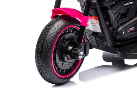 Motorek Chopper FASTER na akumulator dla dzieci Różowy + Radio FM + Panel audio + LED Motorek Chopper FASTER na akumulator dla dzieci Różowy + Radio FM + Panel audio + LED