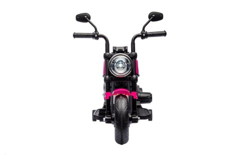Motorek Chopper FASTER na akumulator dla dzieci Różowy + Radio FM + Panel audio + LED Motorek Chopper FASTER na akumulator dla dzieci Różowy + Radio FM + Panel audio + LED