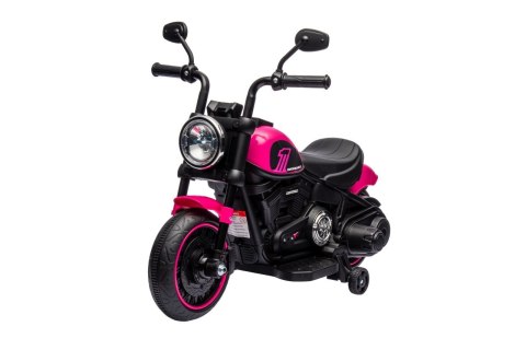 Motorek Chopper FASTER na akumulator dla dzieci Różowy + Radio FM + Panel audio + LED Motorek Chopper FASTER na akumulator dla dzieci Różowy + Radio FM + Panel audio + LED