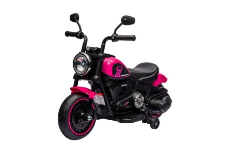 Motorek Chopper FASTER na akumulator dla dzieci Różowy + Radio FM + Panel audio + LED Motorek Chopper FASTER na akumulator dla dzieci Różowy + Radio FM + Panel audio + LED