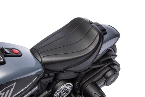 Motorek Chopper FASTER na akumulator dla dzieci Szary + Radio FM + Panel audio + LED Motorek Chopper FASTER na akumulator dla dzieci Szary + Radio FM + Panel audio + LED