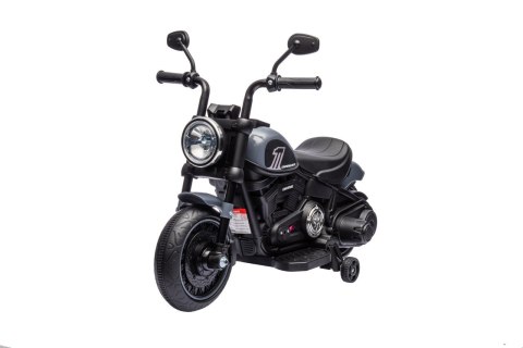 Motorek Chopper FASTER na akumulator dla dzieci Szary + Radio FM + Panel audio + LED Motorek Chopper FASTER na akumulator dla dzieci Szary + Radio FM + Panel audio + LED