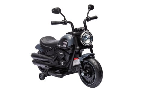 Motorek Chopper FASTER na akumulator dla dzieci Szary + Radio FM + Panel audio + LED Motorek Chopper FASTER na akumulator dla dzieci Szary + Radio FM + Panel audio + LED