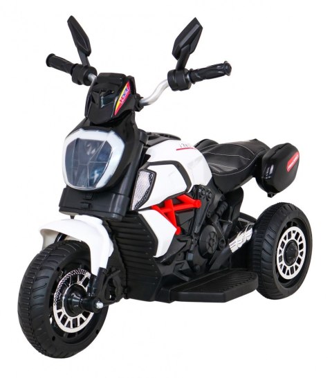 Motorek Fast Tourist na akumulator dla dzieci Biały + Audio + Światła + Ekoskóra Motorek Fast Tourist na akumulator dla dzieci Biały + Audio + Światła + Ekoskóra