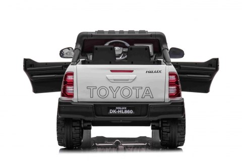 Toyota Hilux na akumulator dla dzieci Biały + Napęd 4x4 + Pilot + 2 bagażniki + Radio MP3 + LED Toyota Hilux na akumulator dla dzieci Biały + Napęd 4x4 + Pilot + 2 bagażniki + Radio MP3 + LED