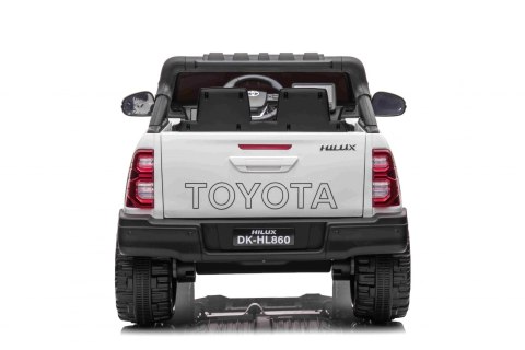 Toyota Hilux na akumulator dla dzieci Biały + Napęd 4x4 + Pilot + 2 bagażniki + Radio MP3 + LED Toyota Hilux na akumulator dla dzieci Biały + Napęd 4x4 + Pilot + 2 bagażniki + Radio MP3 + LED
