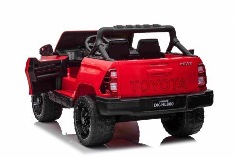 Toyota Hilux na akumulator dla dzieci Czerwony + Napęd 4x4 + Pilot + 2 bagażniki + Radio MP3 + LED Toyota Hilux na akumulator dla dzieci Czerwony + Napęd 4x4 + Pilot + 2 bagażniki + Radio MP3 + LED