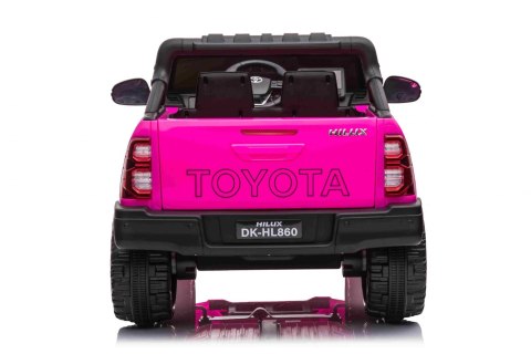 Toyota Hilux na akumulator dla dzieci Różowy + Napęd 4x4 + Pilot + 2 bagażniki + Radio MP3 + LED Toyota Hilux na akumulator dla dzieci Różowy + Napęd 4x4 + Pilot + 2 bagażniki + Radio MP3 + LED