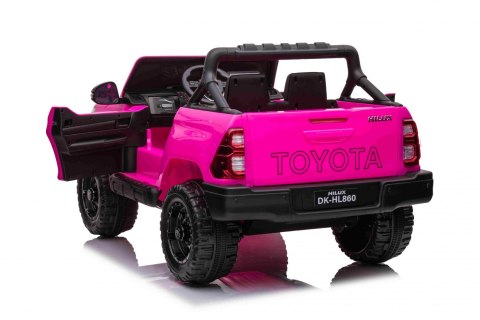 Toyota Hilux na akumulator dla dzieci Różowy + Napęd 4x4 + Pilot + 2 bagażniki + Radio MP3 + LED Toyota Hilux na akumulator dla dzieci Różowy + Napęd 4x4 + Pilot + 2 bagażniki + Radio MP3 + LED