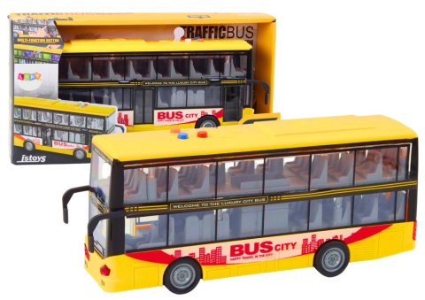 Autobus Piętrowy 1:16 Światła Dźwięki Napęd Frykcyjny Żółty Autobus Piętrowy 1:16 Światła Dźwięki Napęd Frykcyjny Żółty