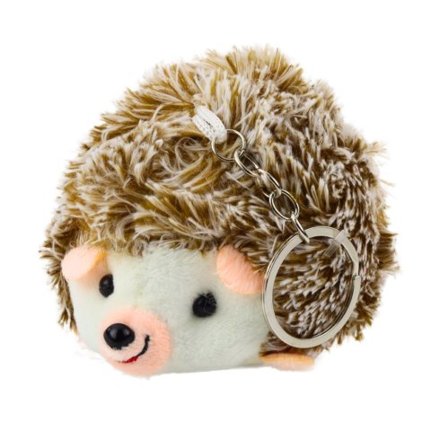 Pluszowy Jeż Maskotka Brelok Kółko Brązowy 9cm Pluszowy Jeż Maskotka Brelok Kółko Brązowy 9cm