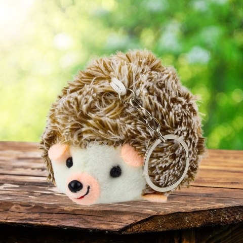 Pluszowy Jeż Maskotka Brelok Kółko Brązowy 9cm Pluszowy Jeż Maskotka Brelok Kółko Brązowy 9cm