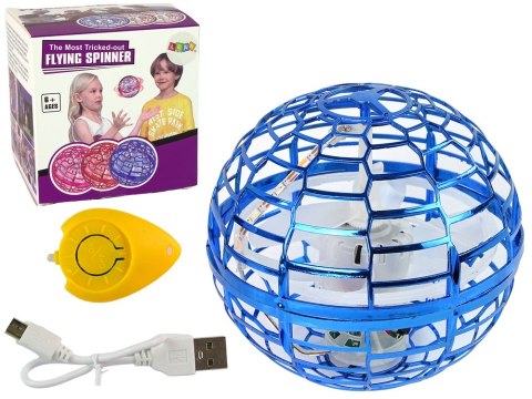 Latająca Wirująca Kula Niebieska Flynova Sterowana Ręką LED 10 cm Latająca Wirująca Kula Niebieska Flynova Sterowana Ręką LED 10 cm