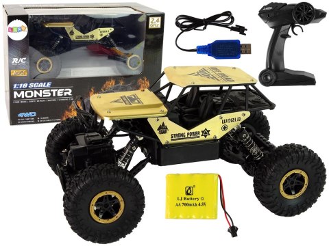 Auto RC Wysokie Koła 1:18 Plastikowe Czarne Złote Auto RC Wysokie Koła 1:18 Plastikowe Czarne Złote